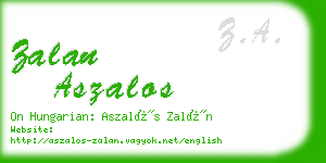 zalan aszalos business card